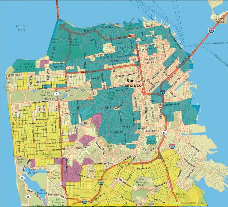 வரைபடம் சான் பிரான்சிஸ்கோ gis