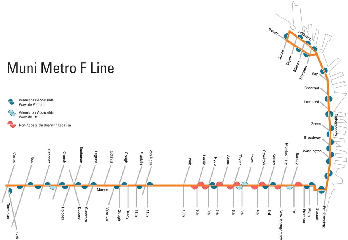 f வரி வரைபடம் சான் பிரான்சிஸ்கோ