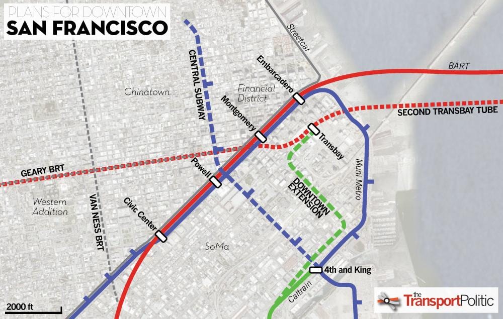 வரைபடம் transbay முனையத்தில்