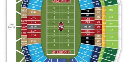வரைபடம் சான் பிரான்சிஸ்கோ 49ers அரங்கம்