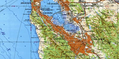 சான் பிரான்சிஸ்கோ விரிகுடா பகுதி topographic வரைபடம்