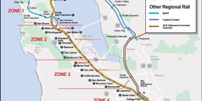 Caltrain பாதை வரைபடம்