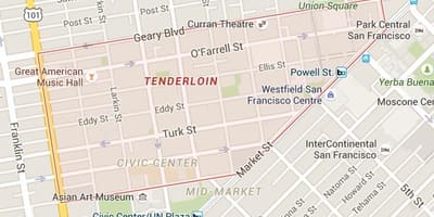 Tenderloin சான் பிரான்சிஸ்கோ வரைபடம்
