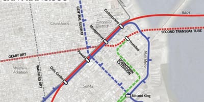 வரைபடம் transbay முனையத்தில்